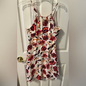 Express White Dress with Pink & Orange Floral Print